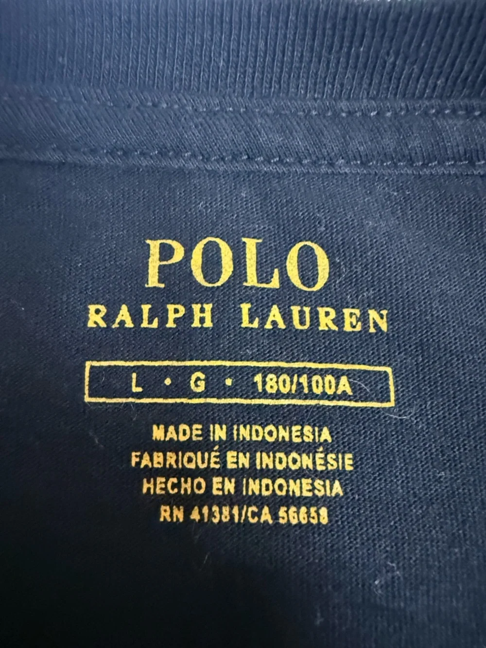 Polo Ralph Lauren Long Sleeve V-Neck Tee - Navy‎ - Large